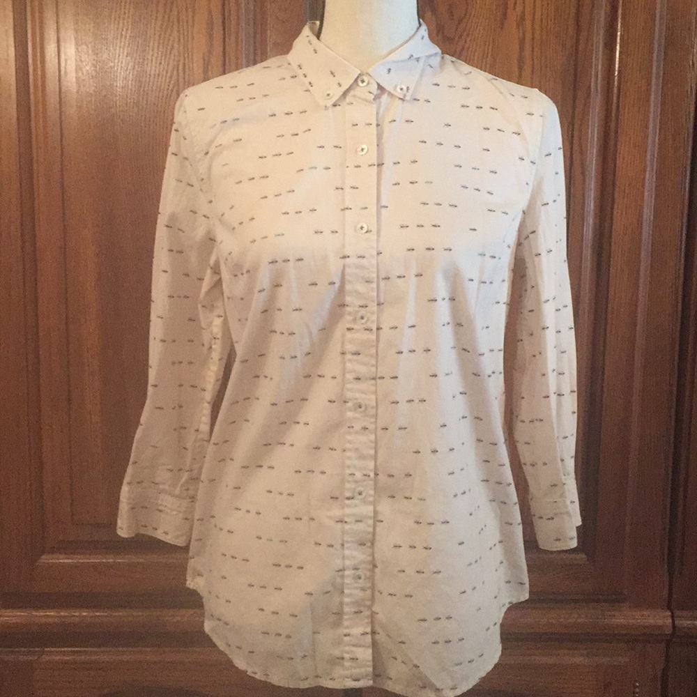 Anthropologie Postage Stamp Ant Print Shirt